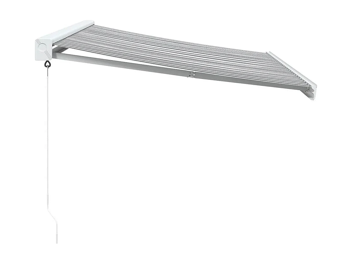 Ausziehbare Markise anthrazit/weiß 3x2,5 m Stoff und Aluminium