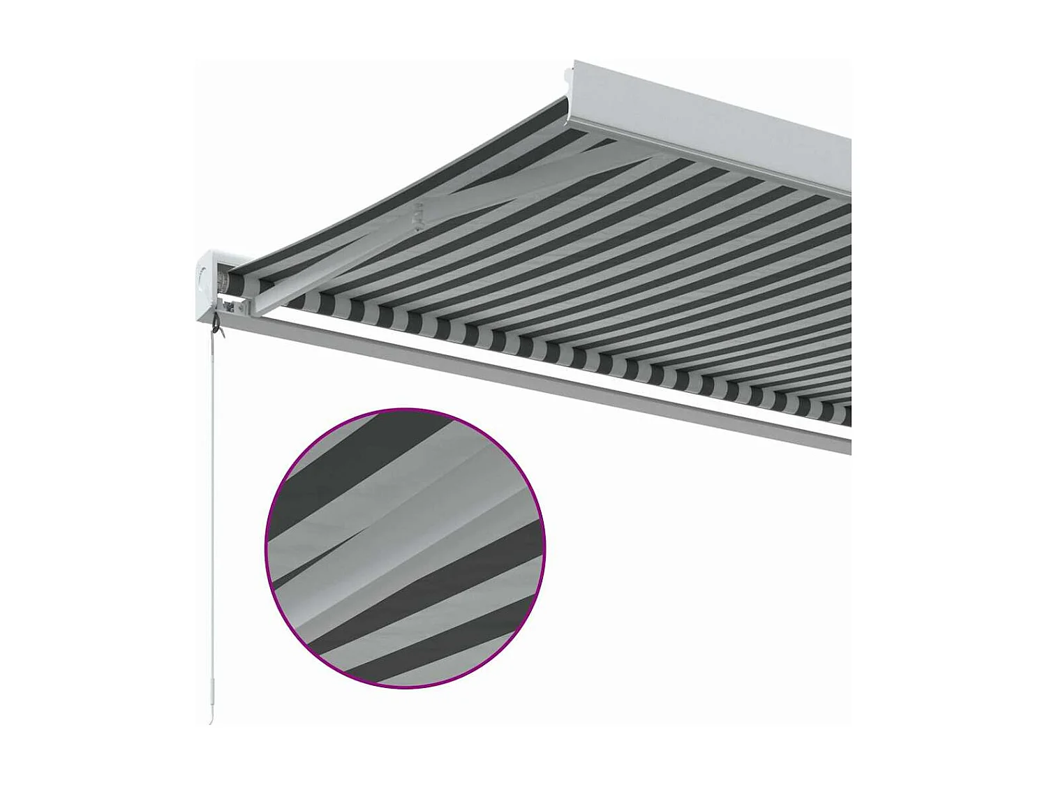 Toldo retráctil antracita/blanco 3x2,5 m tejido y aluminio