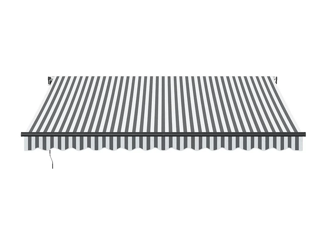 Automatisch uitschuifbaar zonnescherm antraciet en wit 400x350 cm