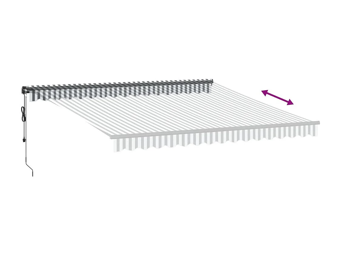 Auvent rétractable automatique anthracite et blanc 400x350 cm
