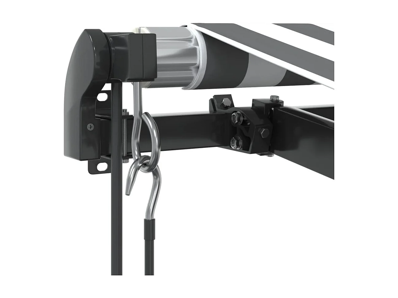 Auvent rétractable automatique anthracite et blanc 400x350 cm