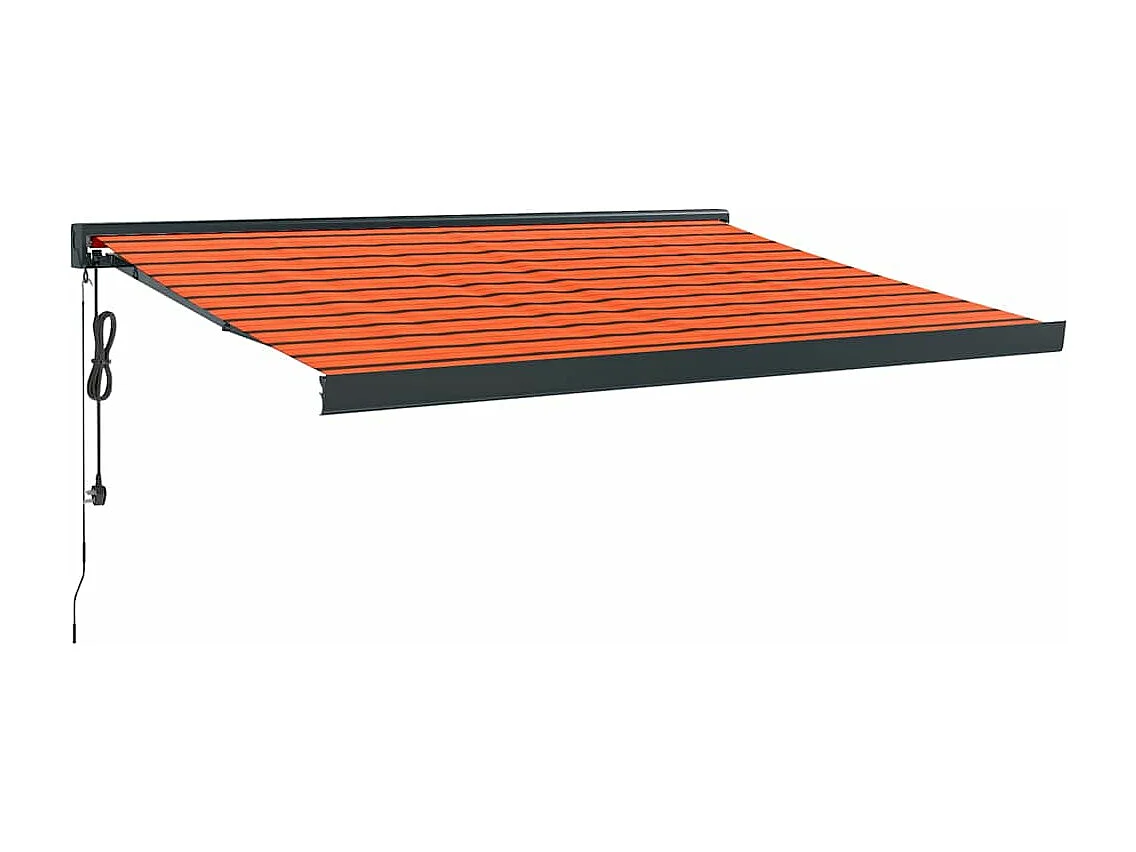 Auvent rétractable orange et marron 3x2,5 m tissu et aluminium