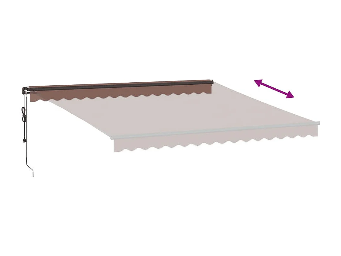 Auvent rétractable automatique avec LED marron 400x350 cm