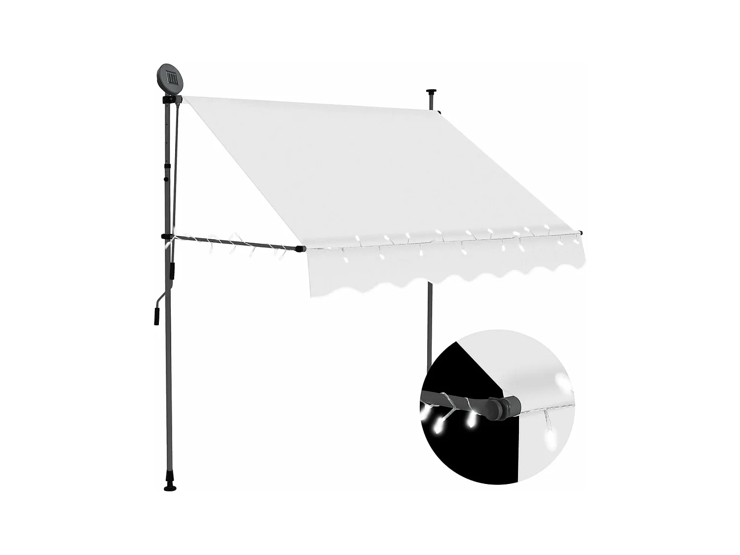 Auvent manuel rétractable avec LED 100 cm Crème