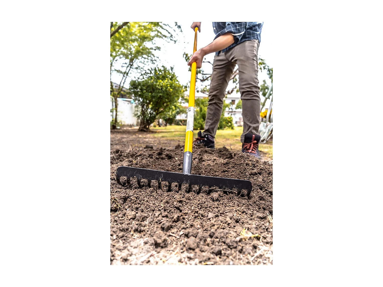 Gartenrechen - Suan - 14 Zinken - Stiel aus Glasfaser - Abmessungen: 150 x 40 x 8,6 cm