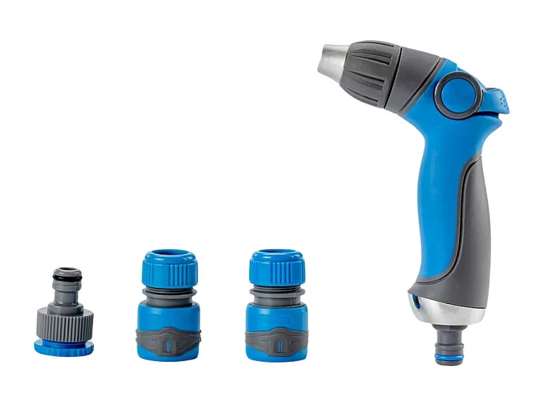 Pistolet d'arrosage et nettoyage - Suan - 3 jets ajustables - Kit complet avec raccords d'arrosage
