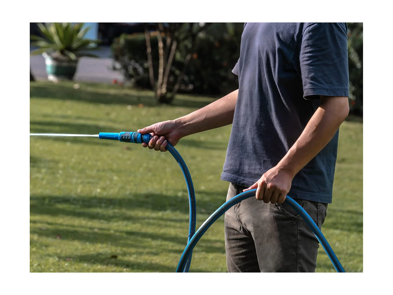 Bewaterings- en reinigingsslang - Suan - Complete set met soft touch bewateringsaansluitingen