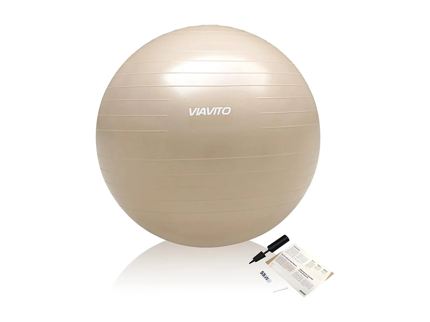 Ballon de Gymnastique  - Viavito - 55 cm - Anti burst - Beige