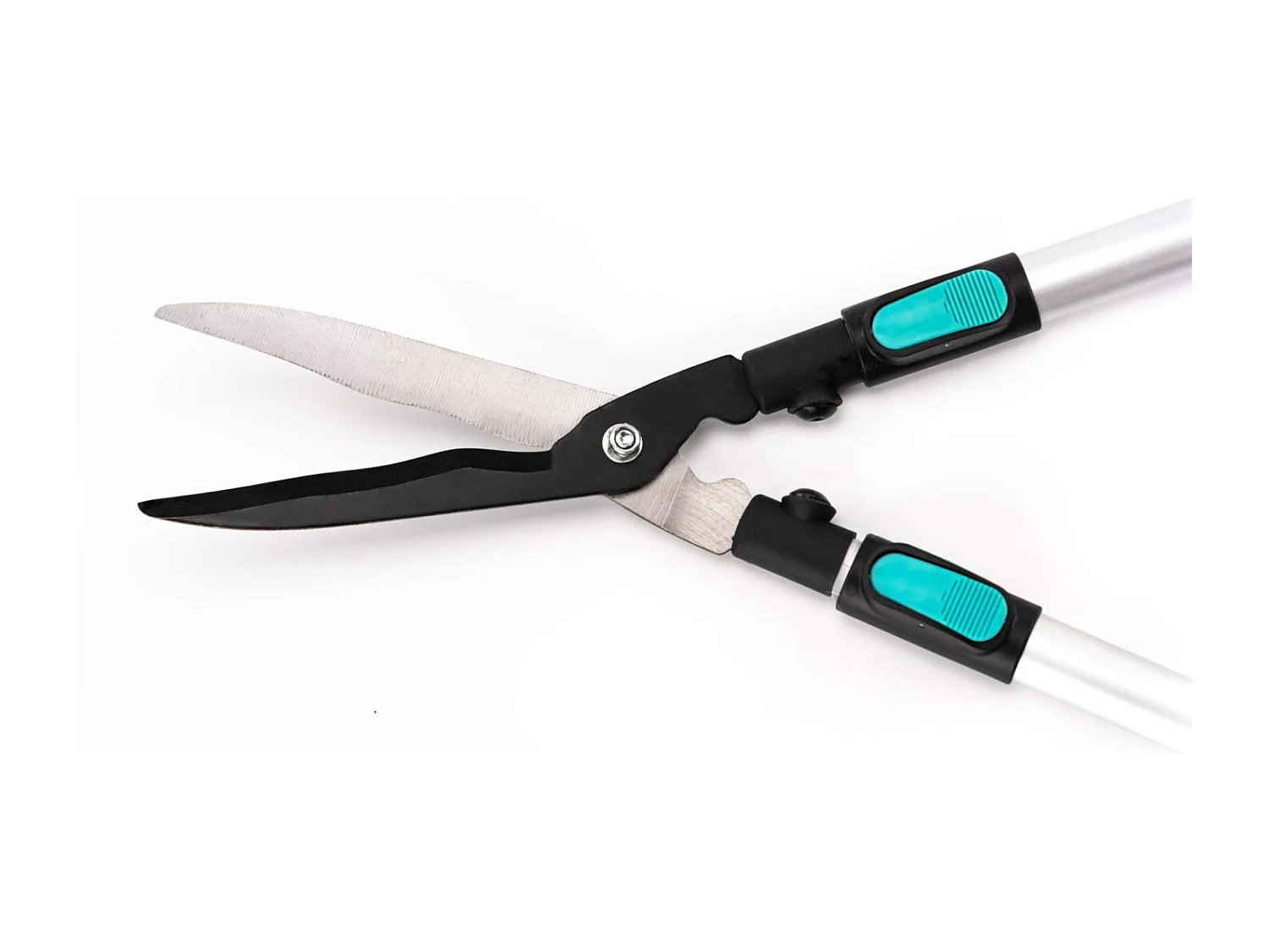 Cisaille à haie lame ondulée - Suan - Manche télescopique - Dimensions : 62-80 x 19-25 x 3 cm