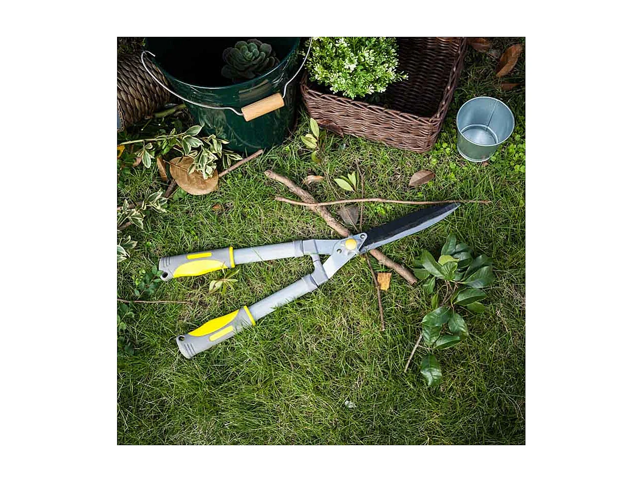 Heggenschaar met gegolfde messen - Suan - Antisliplaag - Afmetingen : 58 x 21 cm