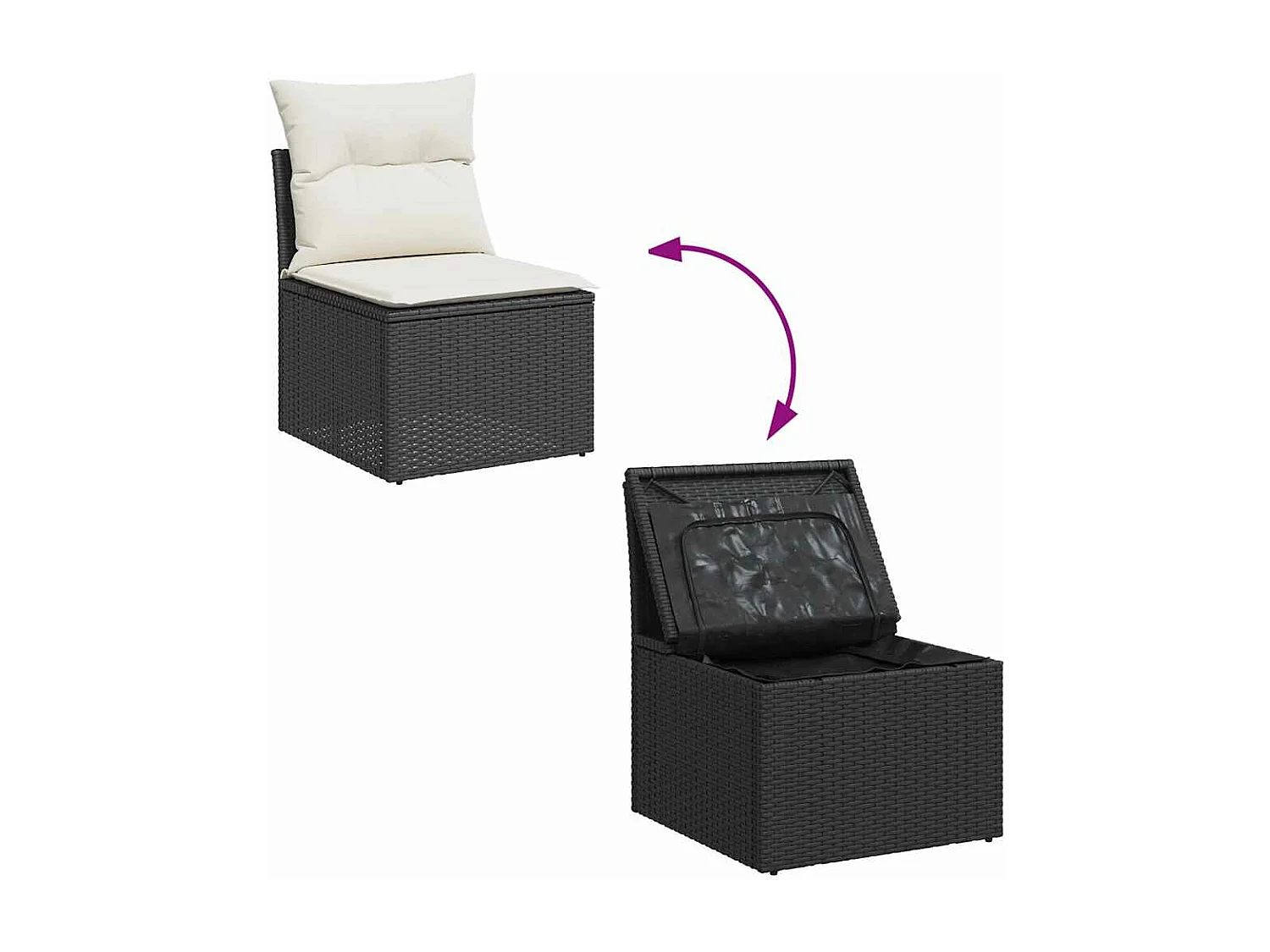 Ensemble de canapés de jardin 11 pcs et coussins rotin acacia