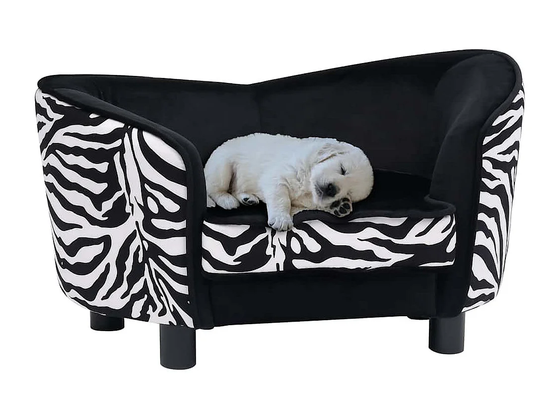 Divano per cani nero 68x38x38 cm peluche