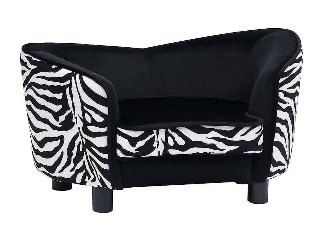 Divano per cani nero 68x38x38 cm peluche