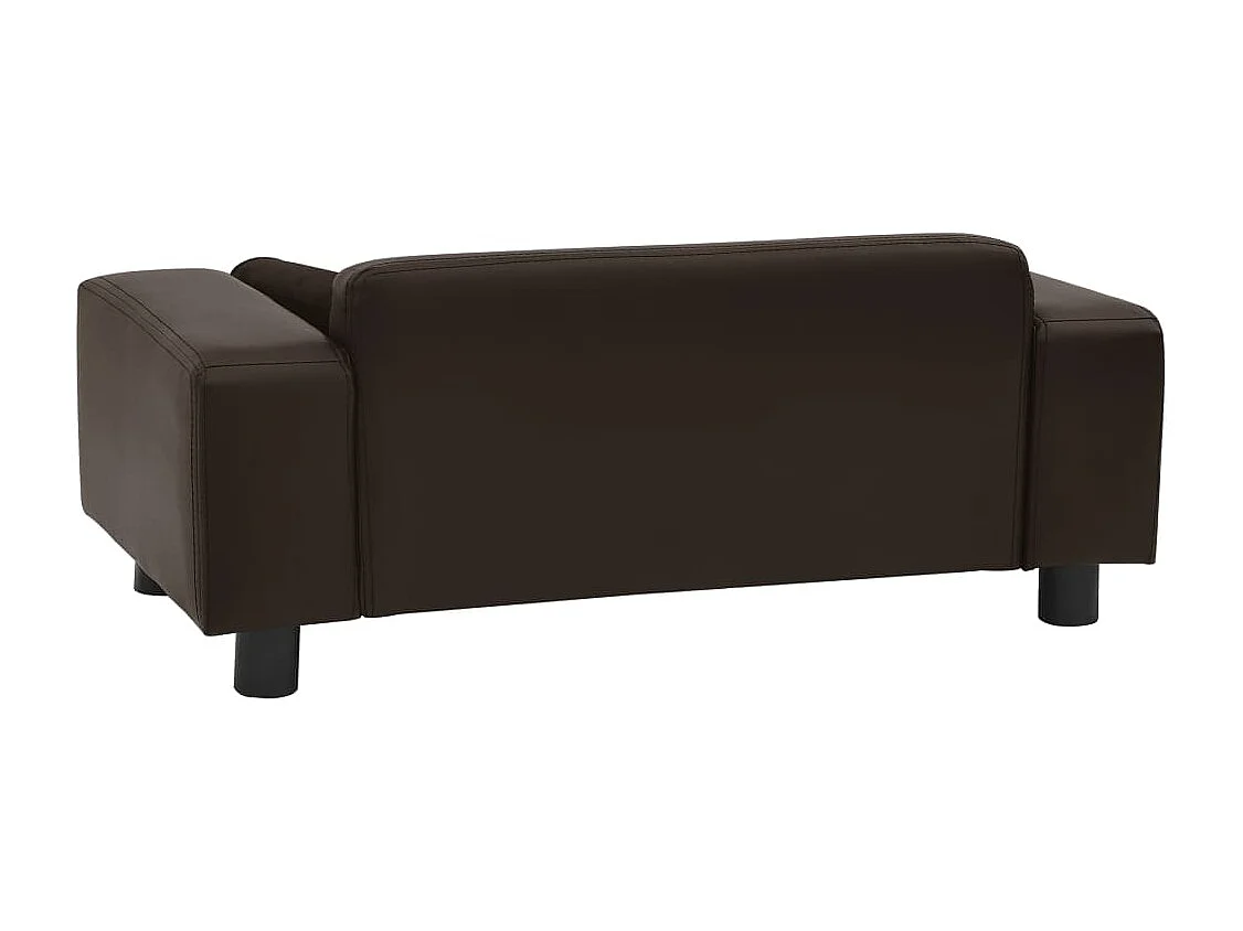 Divano per cani marrone 81x43x31 cm peluche e similpelle
