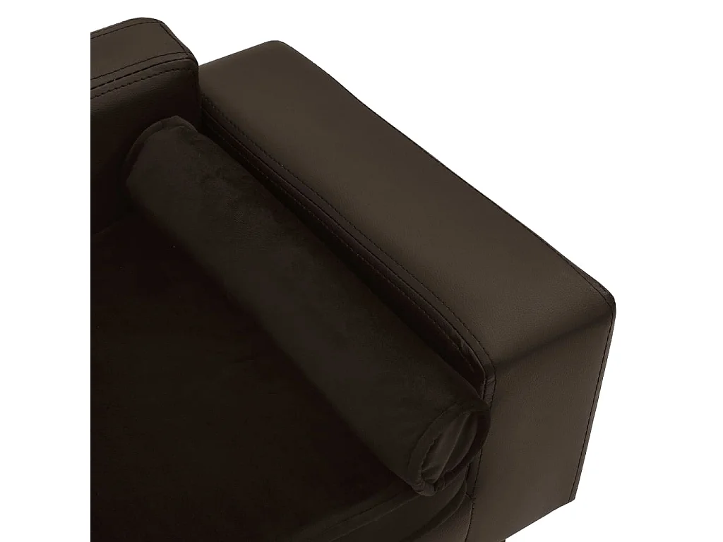 Divano per cani marrone 81x43x31 cm peluche e similpelle