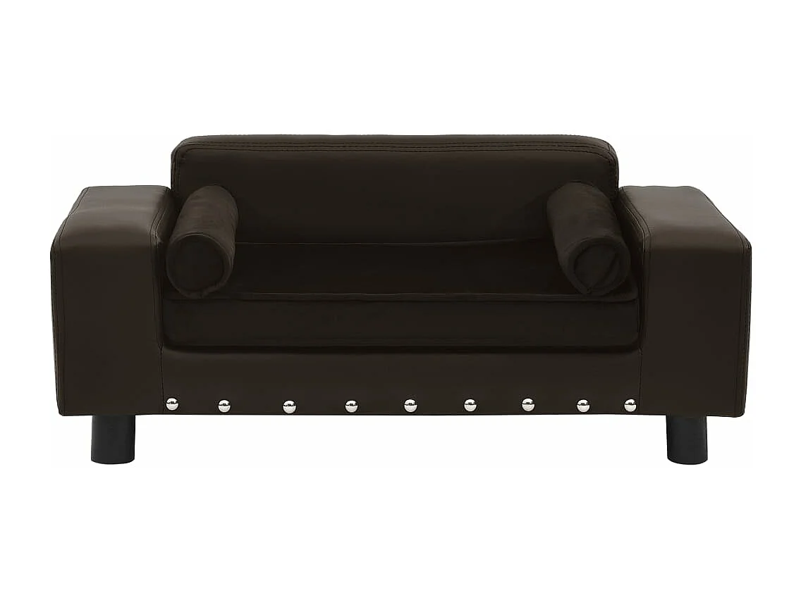 Canapé pour chien Marron 81x43x31 cm Peluche et similicuir