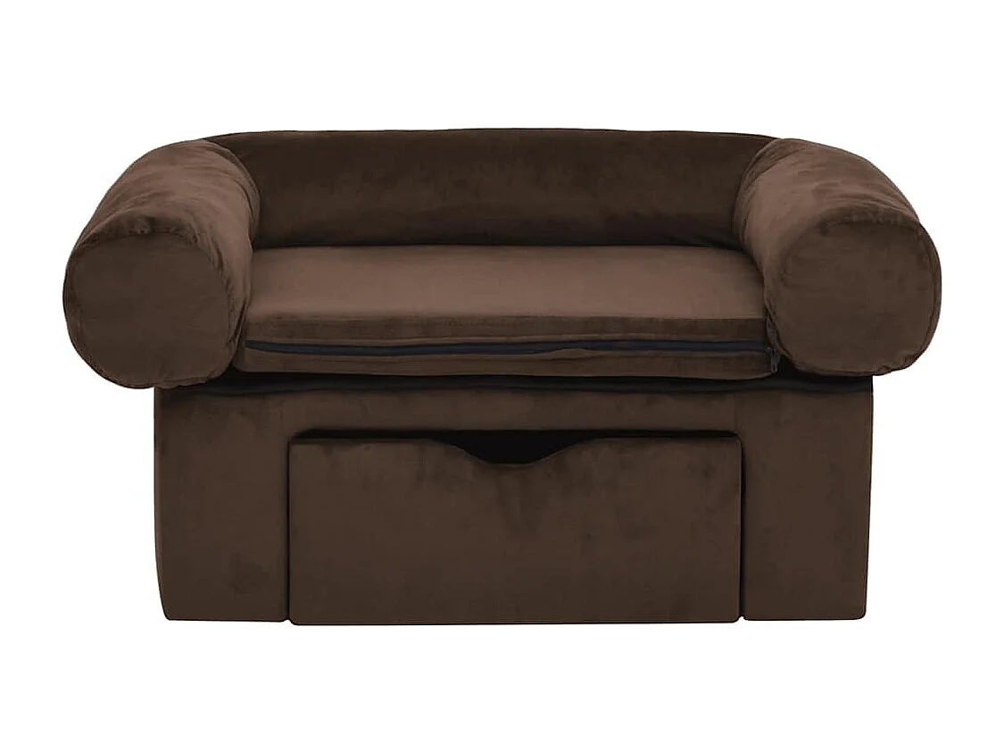Canapé pour chien avec tiroir Marron 75x50x38 cm Peluche