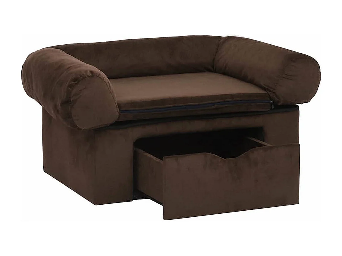 Canapé pour chien avec tiroir Marron 75x50x38 cm Peluche