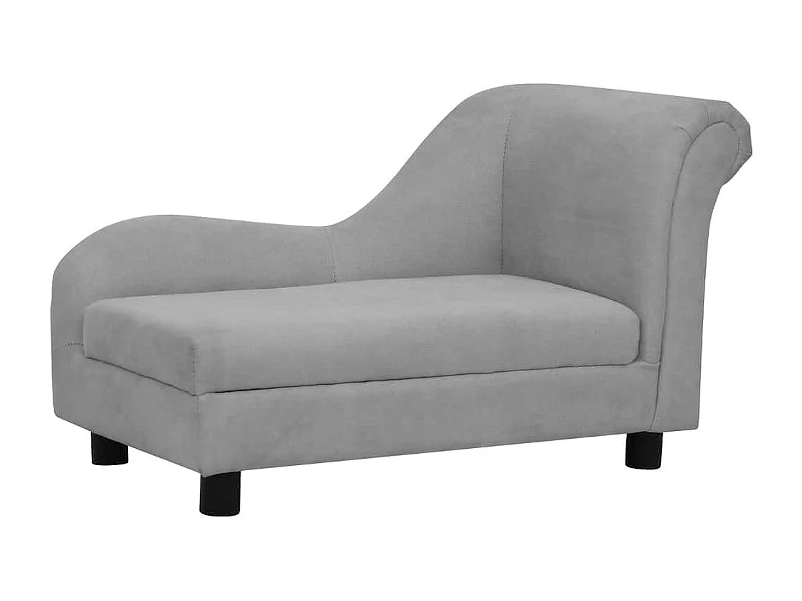 Divano per cani con cuscino grigio 83x44x44 cm peluche