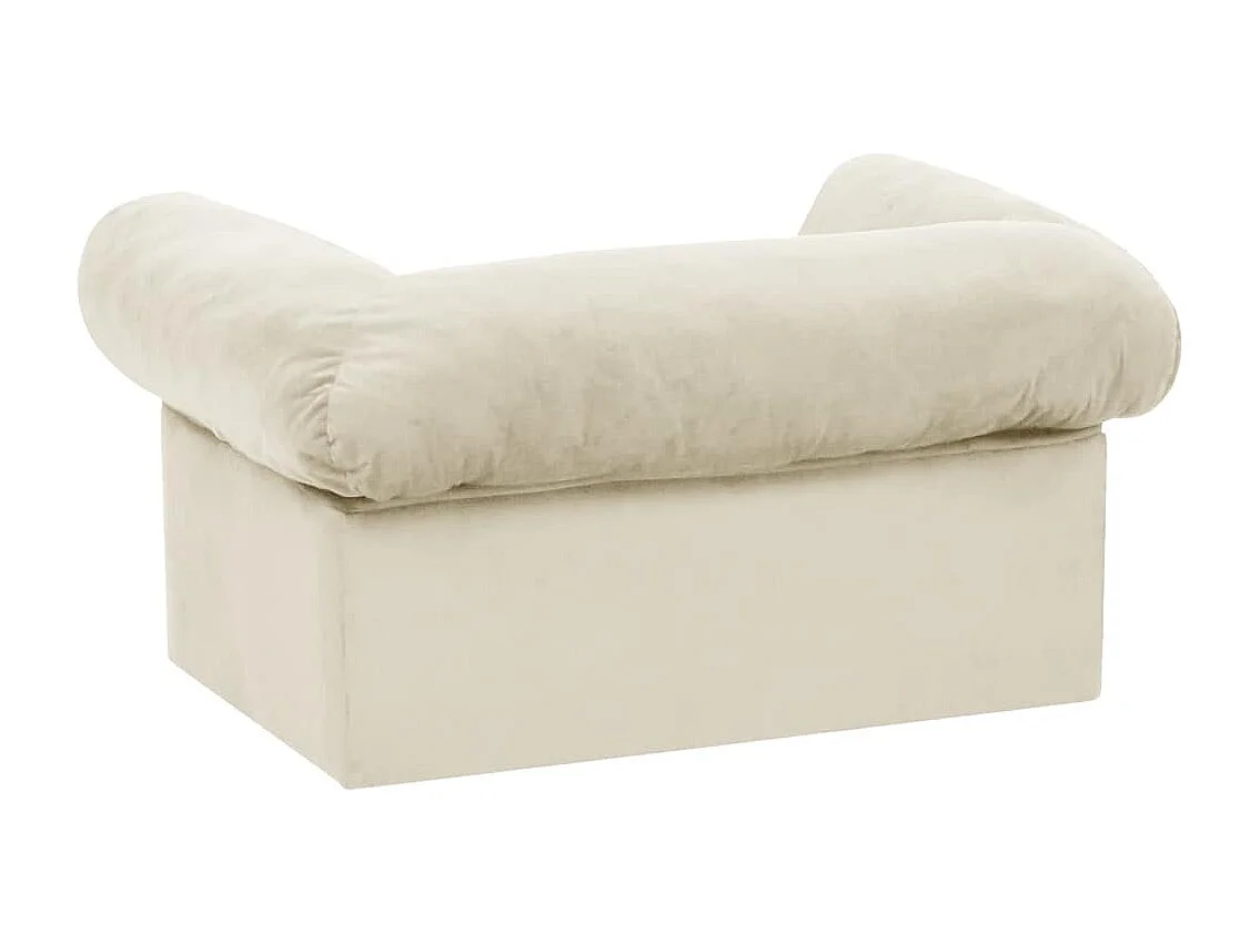 Hundesofa mit Schublade Creme 75x50x38 cm Plüsch