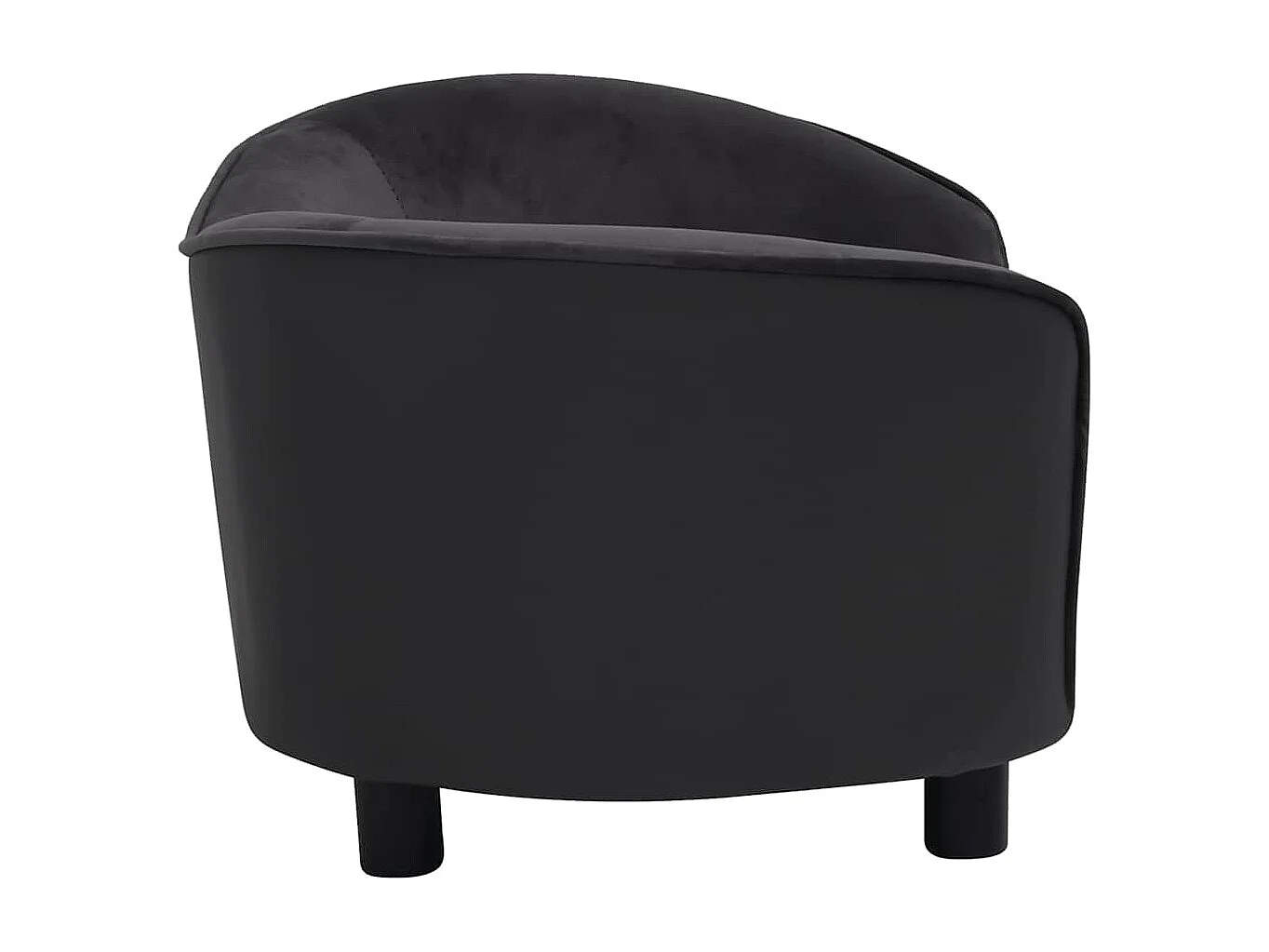 Divano per cani nero 69x49x40 cm in peluche e similpelle