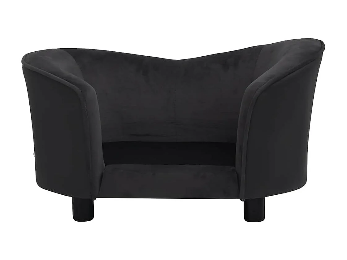 Divano per cani nero 69x49x40 cm in peluche e similpelle