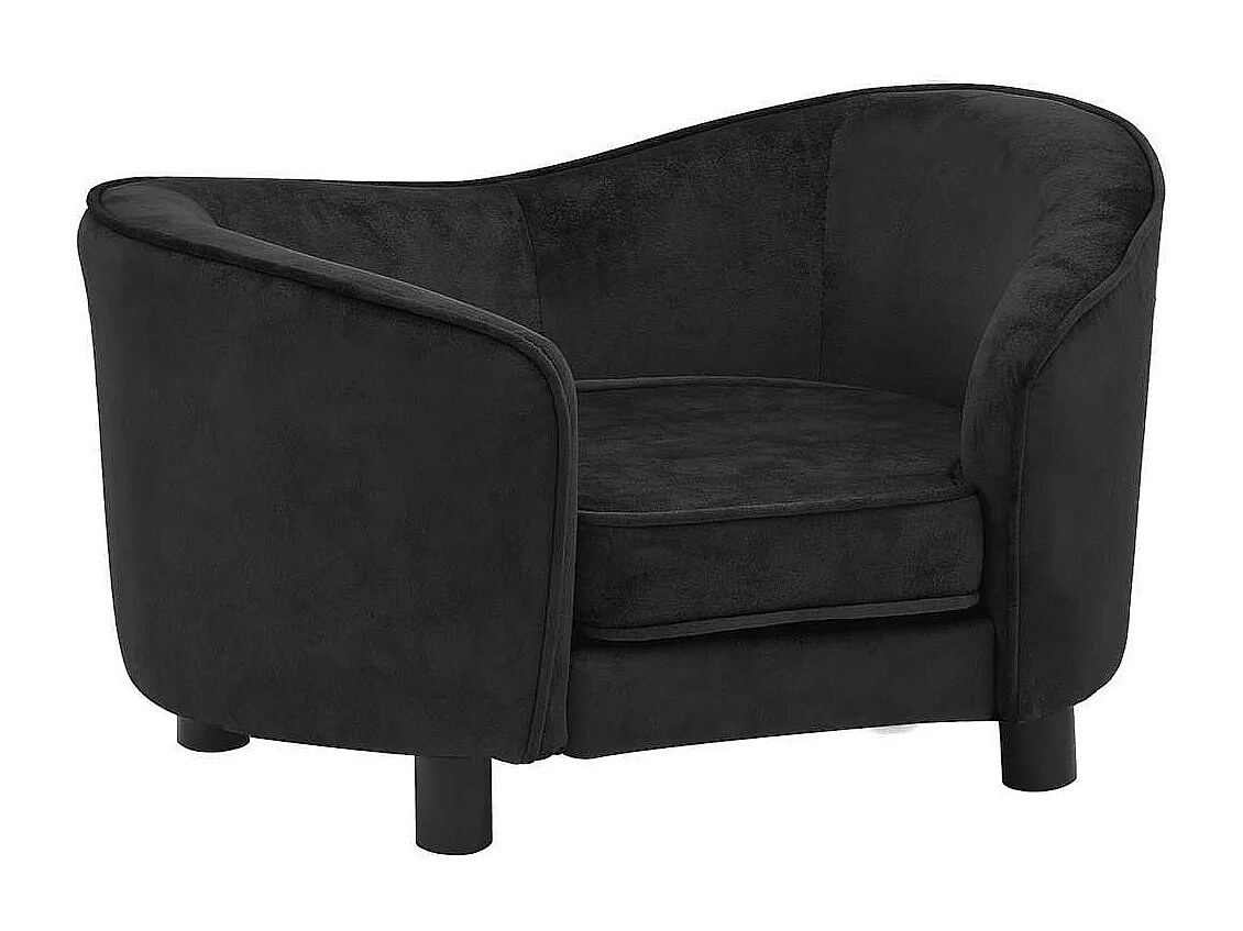 Canapé pour chien Noir 69x49x40 cm Peluche