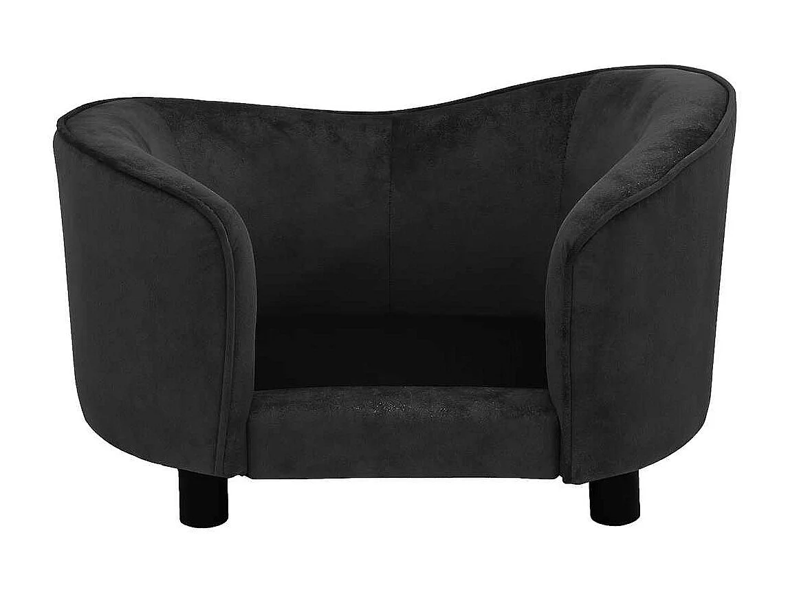 Canapé pour chien Noir 69x49x40 cm Peluche