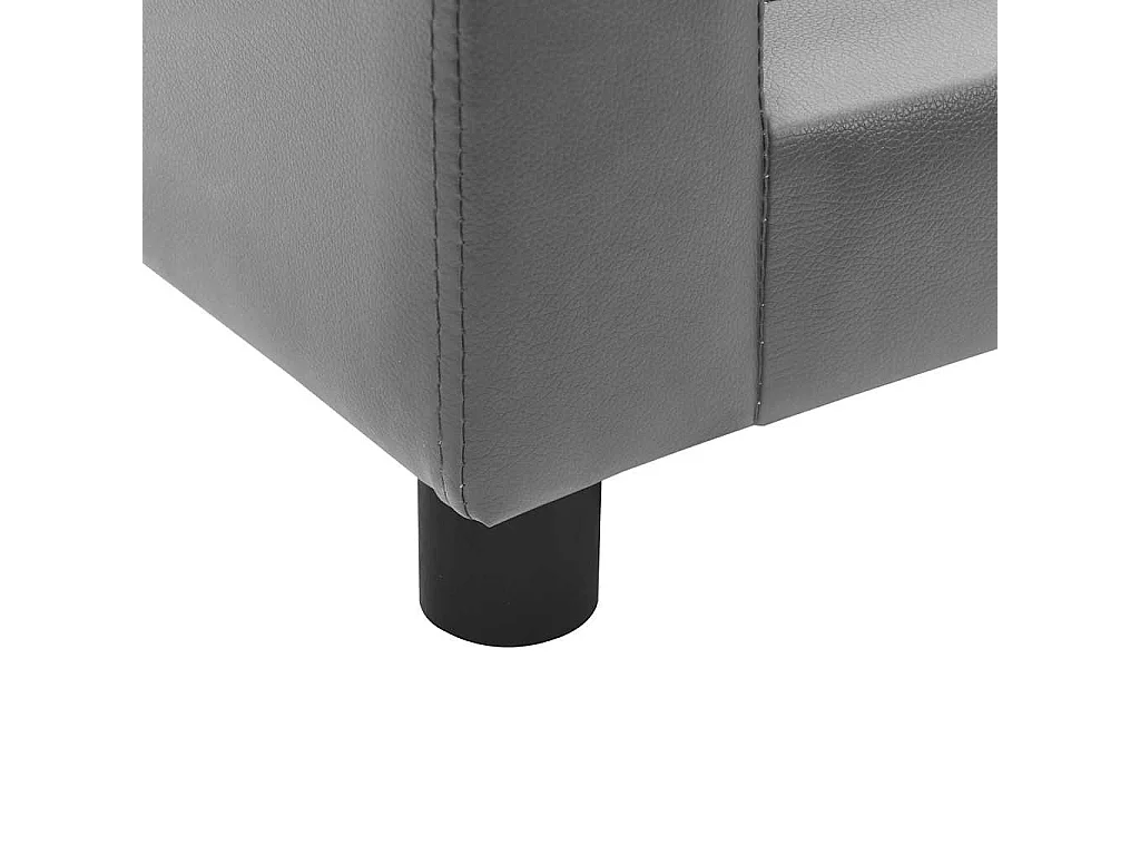 Divano grigio per cani 60x43x30 cm in peluche e similpelle