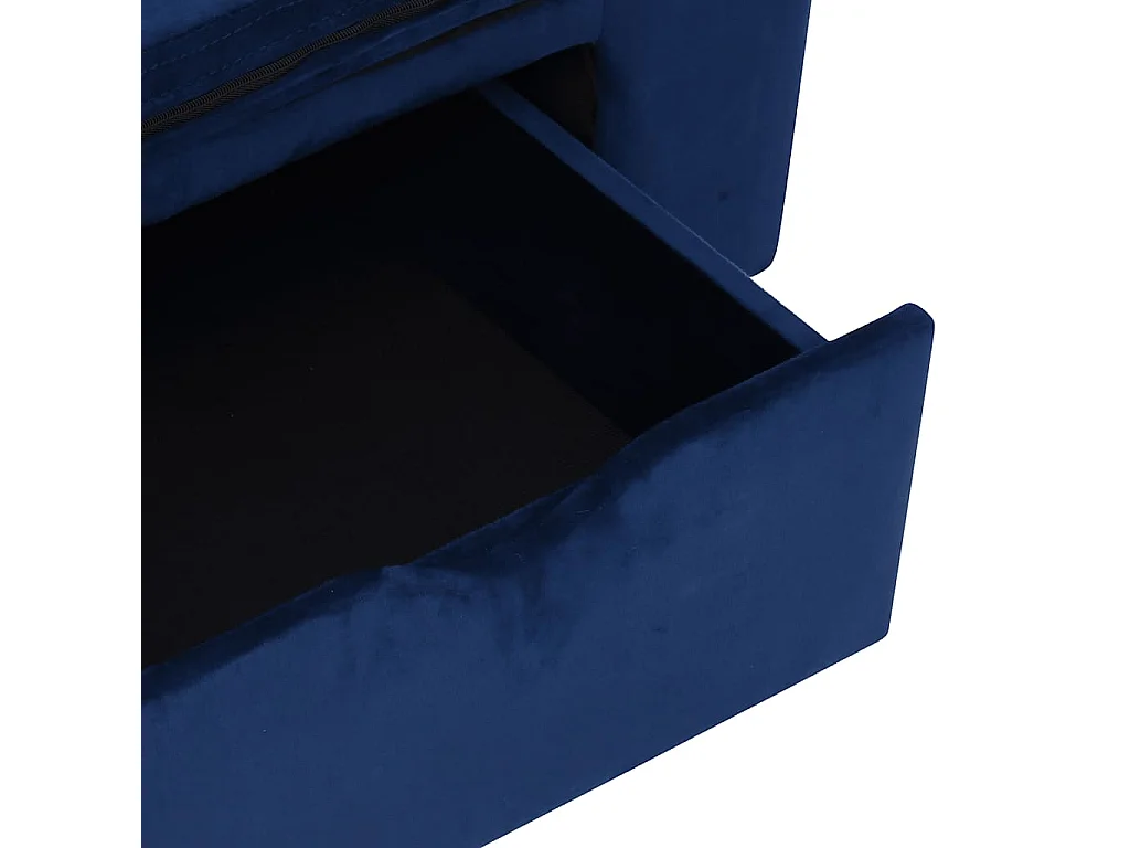 Divano per cani con cassetto Blu 75x50x38 cm Peluche