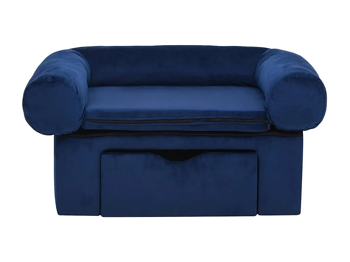 Canapé pour chien avec tiroir Bleu 75x50x38 cm Peluche