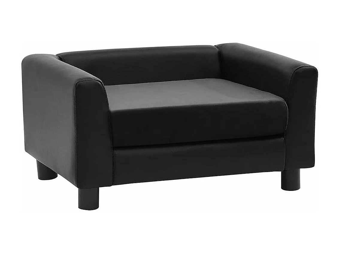 Divano per cani nero 60x43x30 cm in peluche e similpelle