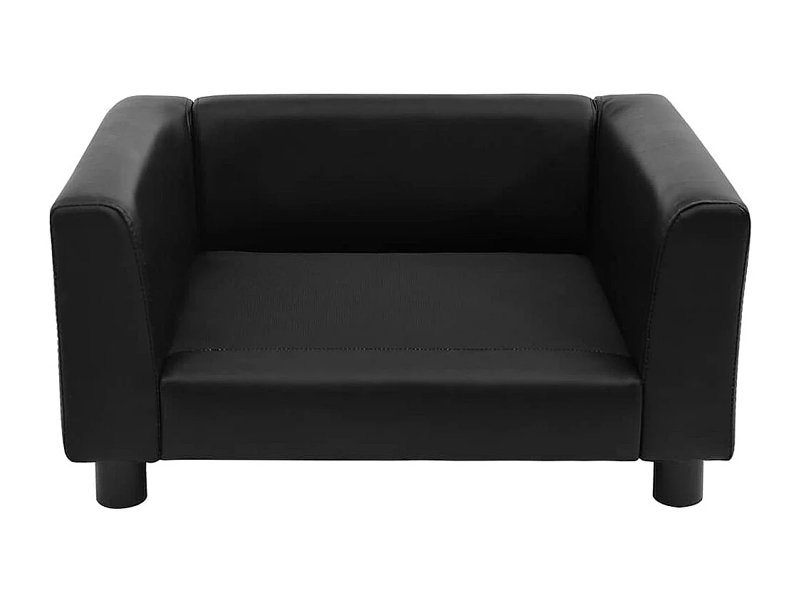 Divano per cani nero 60x43x30 cm in peluche e similpelle