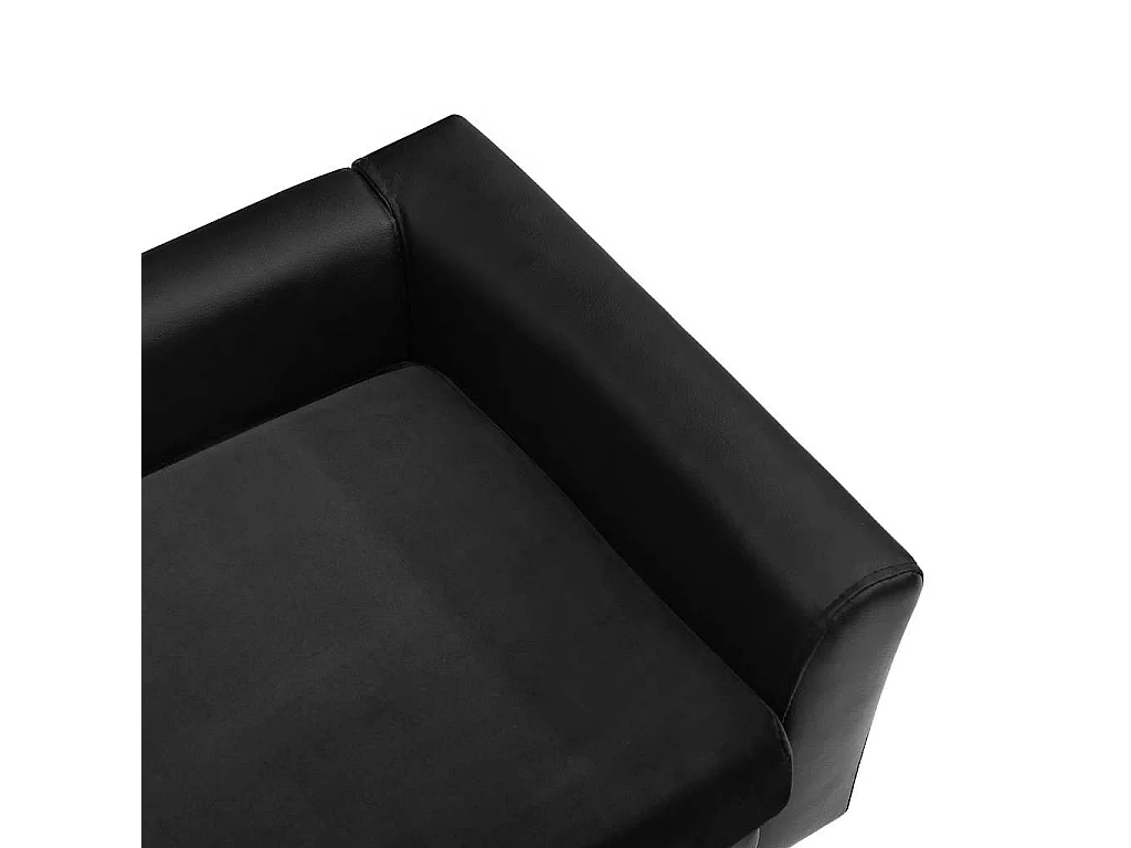Divano per cani nero 60x43x30 cm in peluche e similpelle