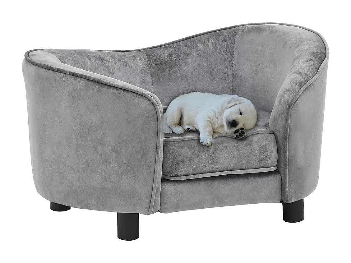 Divano grigio per cani 69x49x40 cm in peluche