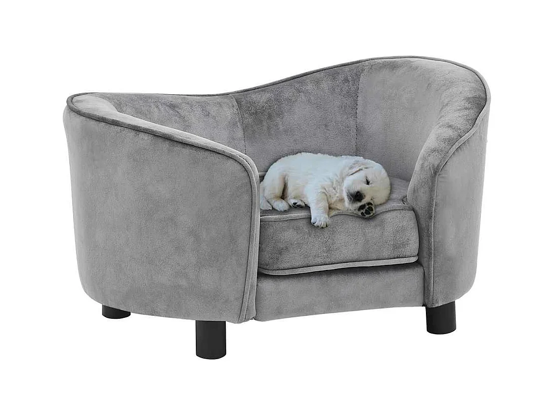 Canapé pour chien Gris 69x49x40 cm Peluche