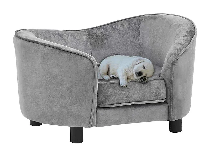 Canapé pour chien Gris 69x49x40 cm Peluche
