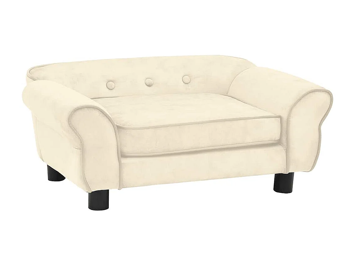 Sofá para Cachorro Creme 72x45x30 cm Pelúcia