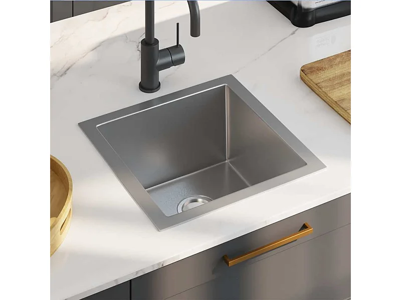 Lavello da cucina fatto a mano in acciaio inox