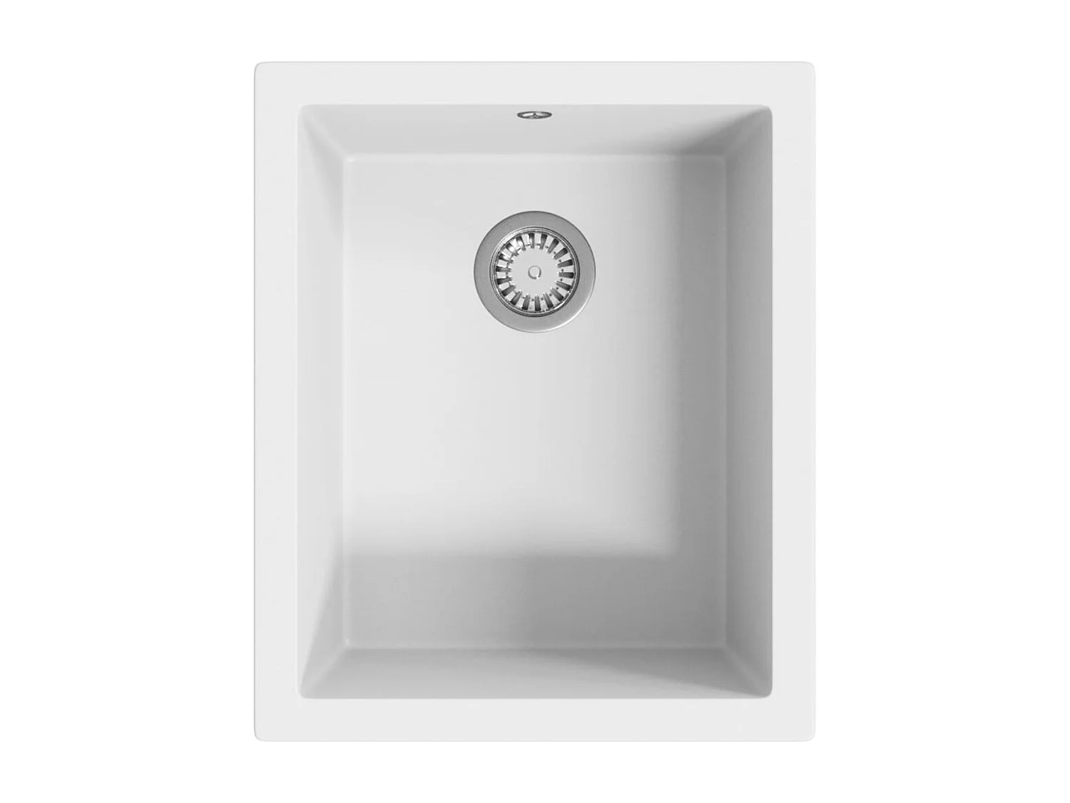 évier de cuisine avec trou de trop-plein Blanc Granit