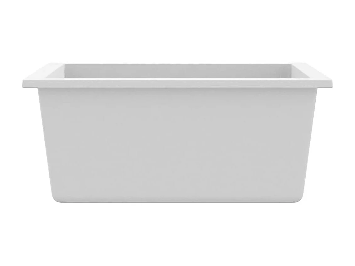 évier de cuisine avec trou de trop-plein Blanc Granit