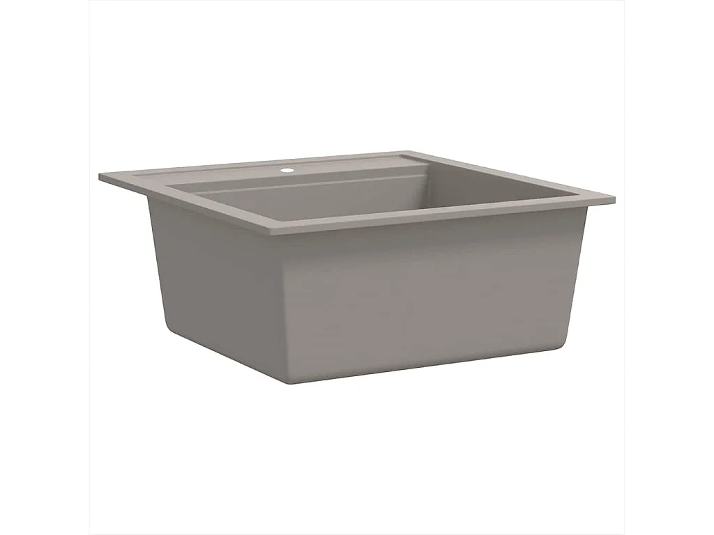 Lavello da cucina in granito a una vasca grigio