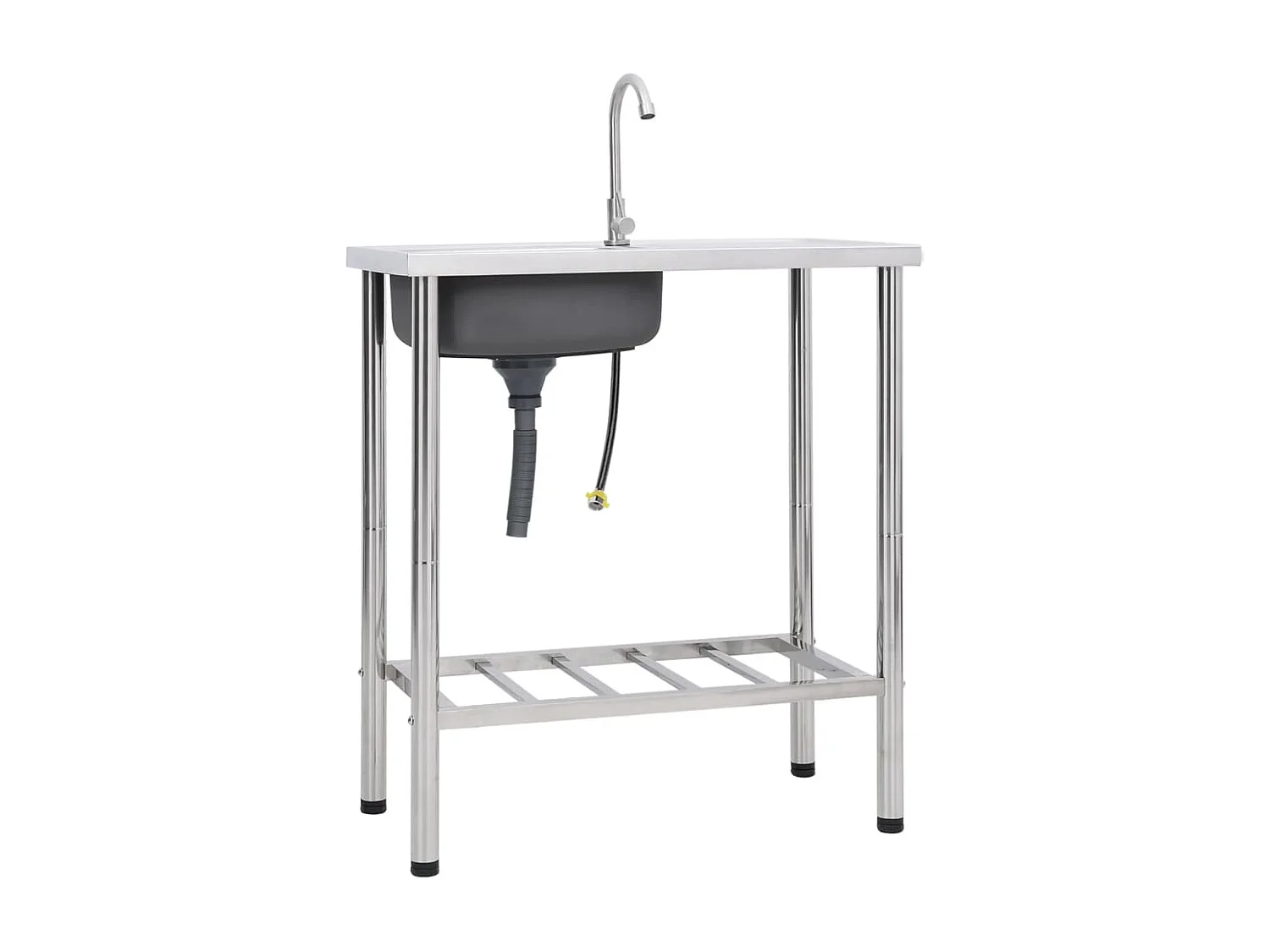 évier de camping Seul lavabo avec robinet Acier inoxydable