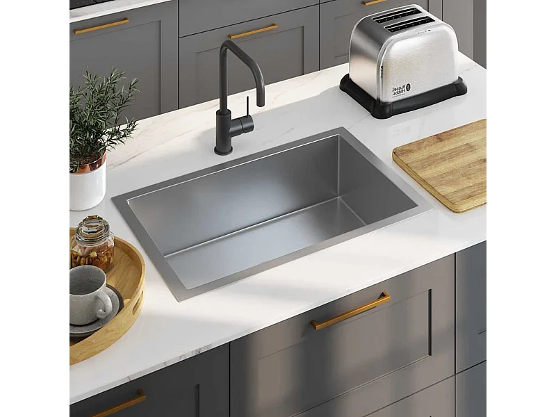 Lavello da cucina fatto a mano in acciaio inox