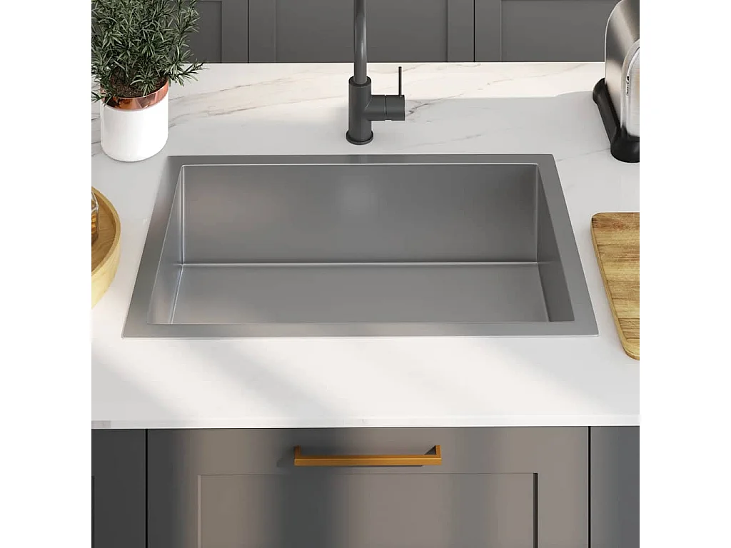 Lavello da cucina fatto a mano in acciaio inox