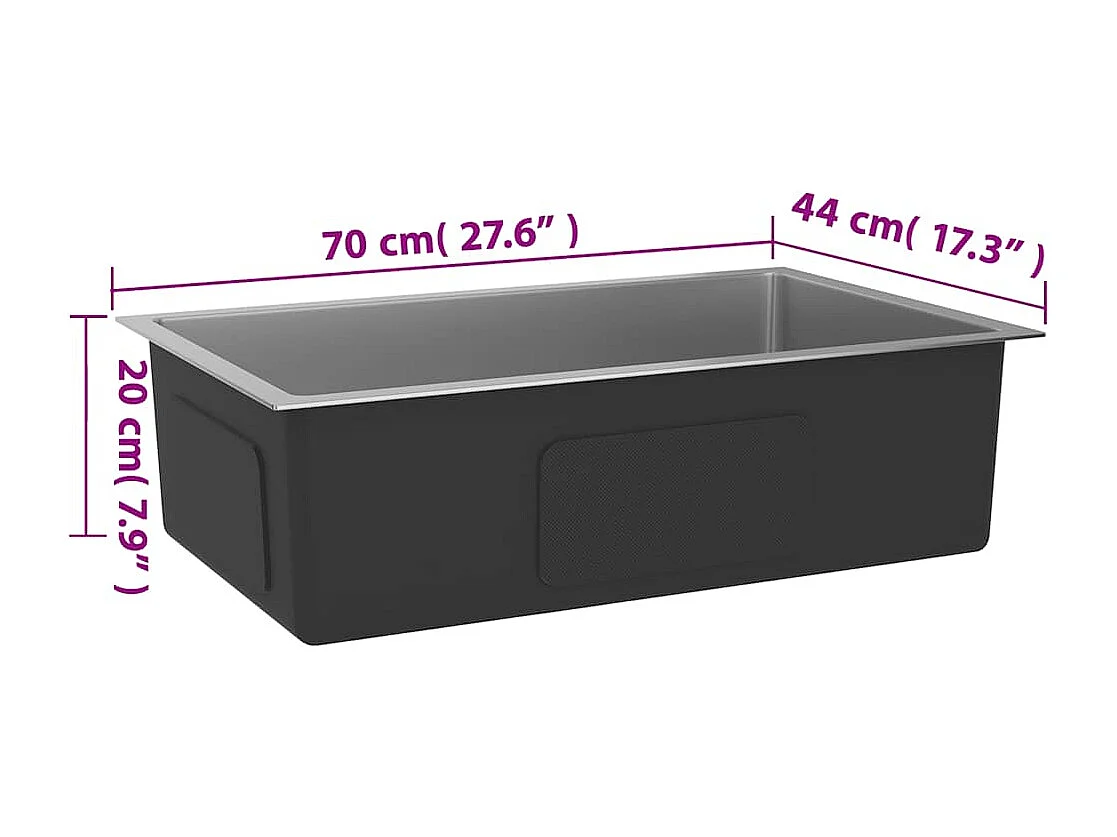 Lavello da cucina fatto a mano in acciaio inox