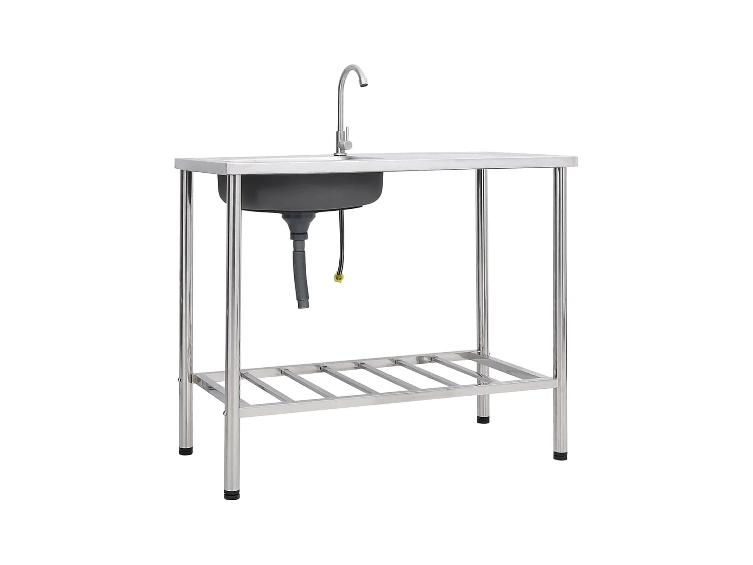 évier de camping Seul lavabo avec robinet Acier inoxydable