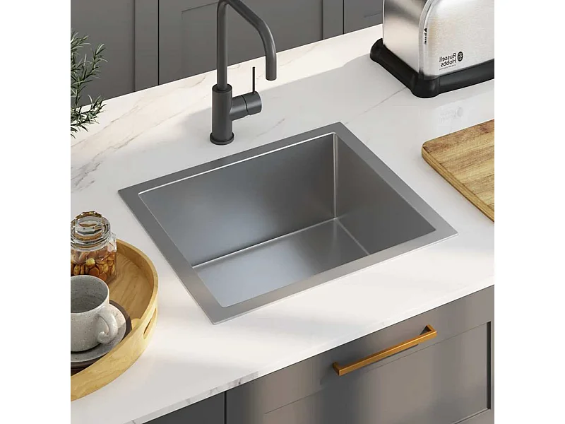 Lavello da cucina fatto a mano in acciaio inox