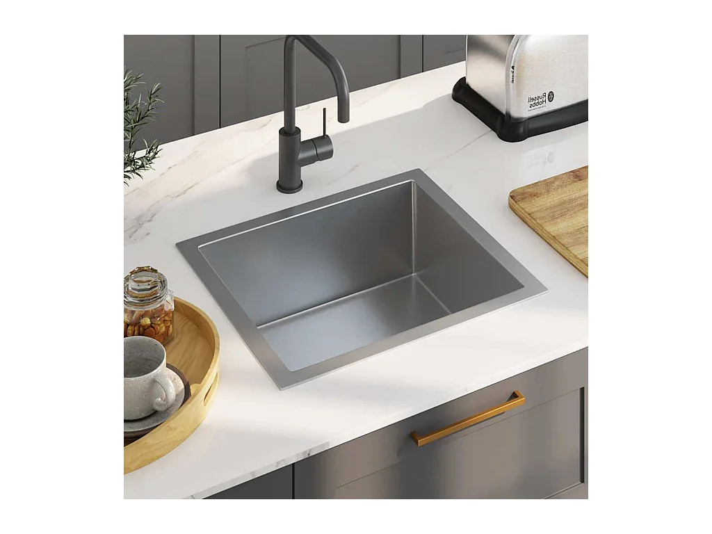 Lavello da cucina fatto a mano in acciaio inox