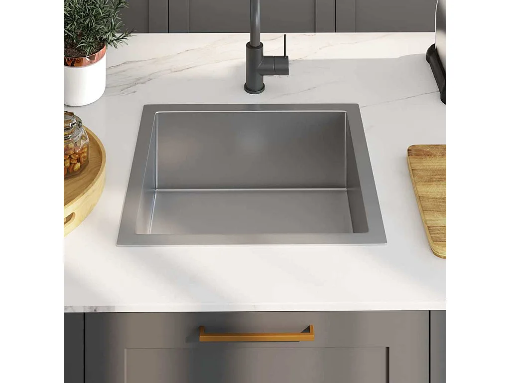 évier de cuisine fait main Acier inoxydable